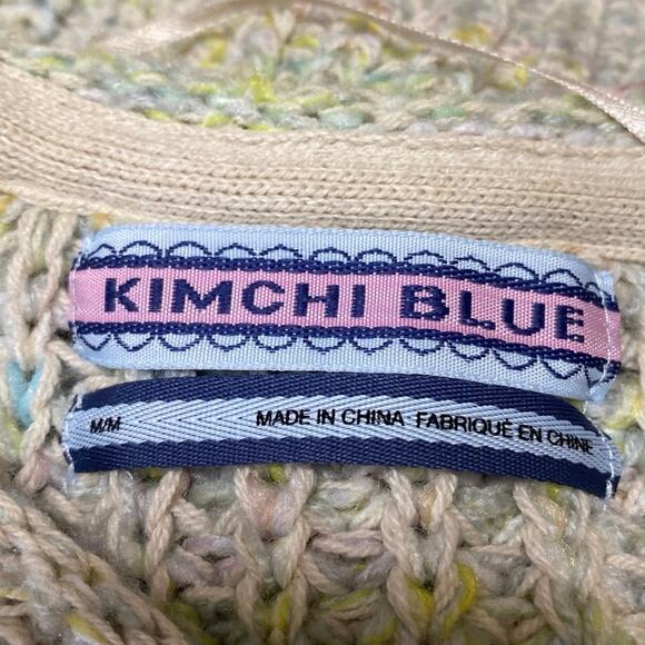 Urban Outfitters Kimchi Blue Space Station Cream Green Chunky Knit Sweater Top M - Picture 4 of 5